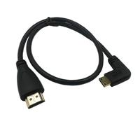 Câble Mini HDMI vers HDMI, coudé à gauche à 90 degrés, connecteur de 0.5m pour caméra 5D2 5D3 et tablette Tf101 Surface et DV MP4