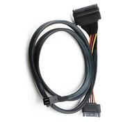 Câble Mini SAS HD 12G intégré vers U.2 36P SFF-8643 SFF-8639 0,75 m avec alimentation 15 broches, pour SSD