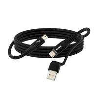 Câble mini USB 2 en 1 de 1,2 m, USB C/A vers mini USB pour GoPro Hero 3+, manette PS3, lecteur MP3, caméra embarquée, appareil photo numérique, récepteur GPS, PDA, TI-84+ CE, microphone Snowball iCE