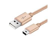 Câble Mini USB 2M USB 2.0 vers Câble Mini B Câble de Transfert données et de Chargeur Compatible avec contrôleur PS3, Lecteur MP3, PDA, l'appareil Photo, Scanner et Autres appareils Mini USB (Or)