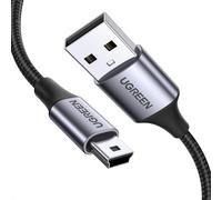 Câble Mini USB Nylon Tressé Câble USB 2.0 Type A vers Mini B Coque en Aluminium Compatible avec Appareil Photo GPS Garmin Disque Dur Manette PS3 Calculatrice Hero 4 MP3 (2M)(Q220)