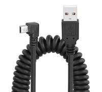 Câble mini USB torsadé,USB 2.0 vers câble mini B 90 degrés Câble de synchronisation et de chargement de données pour imprimante appareil photo souris téléphone(Droit vers la gauche)