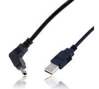 Câble Mini-USB Wicked Chili Compatible Avec Tomtom XXL IQ Routes, Live, Start - Connecteur Coudé Pour Appareils de Navigation TomTom (1,8m) Noir