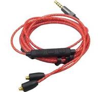 Câble MMCX avec microphone et contrôle du volume pour Shure SE215 / SE535 / SE846 / UE900 - Rouge (1,2 m)