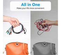 Cable Multi Chargeur 6 En 1 [3.5A/1.2M] Cable Multi Usb Embout Usb A/C Vers Type C/Micro Usb/Lightning Nylon Universel Câble De Charge Pour Iphone,Ipad,Android