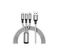 câble multi chargeur usb, câble de données micro usb, 8 broches, type c / 3 in 1charging câble 3 a chargement & données argent