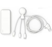 Câble Multi Chargeur Usb Et Batterie Externe 7000mah -Câble Multi Usb 4 En 1 : Usb C, Usb, Lighting Et Micro Usb Et Batterie Externe Charge Rapide - Mr Bio Pack Hepta Noir