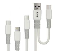 Câble Multi-Connecteurs 3-en-1 avec USB-C / Lightning / Micro-USB Charge Rapide Noir