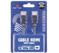 Câble multi supports Freaks And Geeks HDMI Ethernet 1.4 4K Noir 3 m Noir G