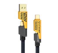 Câble Multi Usb 4 En 1 Universel:1.8m Multiple Usb Câble Chargeur, Nylon Chargement Câble Charge Rapide Avec Usb A/Usb C Vers 65w Type C/27w Pd Compatible Avec Iphone Samsung Galaxy Macbook Ipad