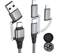 Câble Multi Usb Universel, Câble Charge Rapide Sync Usb C/Usb A Vers Phone/Usb C/Micro 60W 3A Pd 3.0 Compatible Avec Phone Huawei Htc Laptop Tablette Lg Galaxy Sony Android Smartphones Etc