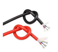 Câble multicœur en silicone 5M 2/3/4/6 noyaux 0,3-6 mm² haute température -40~200 ℃ fil flexible(15AWG Sq1.5mm Black,3 Cores)