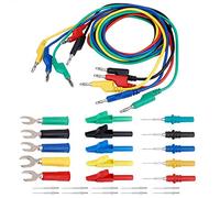 Câble Multimètre 4mm Avec Cordon de Pointe, Kit de Test à Fiche Banane, Clips et Sonde en U - Connexion Stable, Isolation Solide, Usage Polyvalent (P1036b)