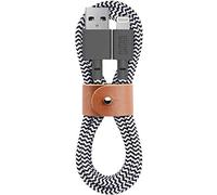 Câble Native Union - Câble de chargement Lightning vers USB - Ultra-fort - Renforcé - Certifié Apple MFi - Avec courroie en cuir - Pour iPhone / iPad