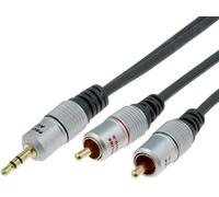Cable noir Jack 3.5mm RCAx2 1.8m