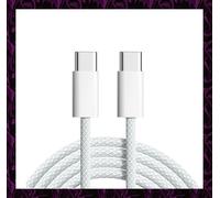 Câble Nylon Renforcé 60W USB-C/USB-C Charge Rapide iPhone 15/iPad/Mac/Samsung 1m