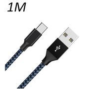 Câble Nylon Tressé Bleu Type USB-C 1M pour Samsung galaxy A22 4G - A22 5G - A32 4G - A32 5G - A40 - A41 - A42 [Toproduits®]