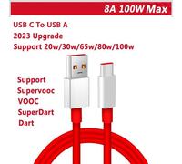 Câble Oppo 65W Câble De Chargeur Supervooc D'Origine Type C Reno 8 7 5G 5 Pro 6 Lite 4 3 Trouver X6 X5 Pro X X2 X3 Neo Vooc Charge Rapide.80W Red Plug.0.5M