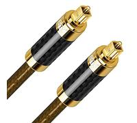 Cable Optique EMK Câble Optique (Coquille Fibre de Carbone) Audio Numérique Toslink Câble Fibre Optique Spdif pour Home Cinéma, Barre de Son, TV, PS4, Xbox (2M)
