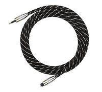 Câble Optique Toslink 3,5 Mm Connecteur plaqué or Câble Numérique à Faible Perte pour Décodeur DVD/CD/PC pour Système de Cinéma Maison 1 M PVC Noir (1,5 m/4,9 pieds)