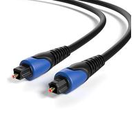 Câble optique Toslink de 2 m - Câble numérique - Câble audio - Contacts plaqués or - Fibre optique - SPDIF Digital compatible avec barre de son, Home Cinéma, TV, PS4, etc.