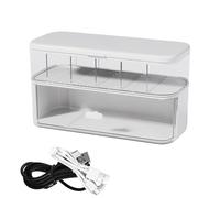 Cable Organizer Box - Clear Charger Cord Management Multifunctional Accessories Case, Transparent Desktop Sorter, Electronic Hardware Storage Bin | Desk Drawer Neat Container for Home