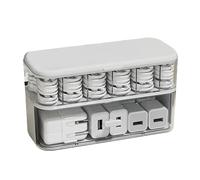 Cable Organizer, Cord Storage, 9.06in Wire Case, Clear Design, Sectioned Compartments for Desk Setup, Drawer Space, Charger Management, Home Office, Tech Accessories, Clutter Control