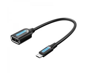 Câble OTG Vention USB 2.0 Micro-B Mâle vers USB A Femelle - 0,15 m - Couleur Noir