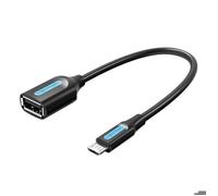 Câble OTG Vention USB 2.0 Micro-B Mâle vers USB A Femelle - 0,15 m - Couleur Noir