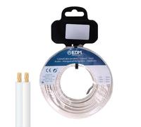 Câble parallèle 2 x 1 mm blanc, idéal pour l'audio, avec 20 mètres de long, offre une excellente transmission du son, parfait pour les projets audio professionnels et à la maison.