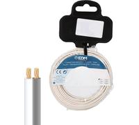 Câble parallèle EDM 28743 blanc/gris 2 x 0,75 mm 5 m Bobine audio