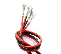 Câble parallèle en Silicone rouge et noir, Flexible, haute température 200 °C, 2P 28/26/24/22/20/18/16/14/12/8AWG 0,08 mm2-8 mm2(1Meter,2P 28AWG 0.08mm2)