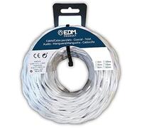 Câble parallèle textile tressé - EDM - 11988 - Blanc - 3x1mm - 25m