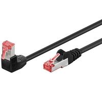 Câble patch CAT 6 1x coudé à 90°, S/FTP (PiMF), noir 10 m