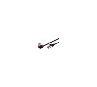 Câble patch CAT 6 1x coudé à 90°, S/FTP (PiMF), noir 10 m