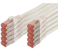 Câble patch CAT 6 S/FTP DIGITUS, 10 pièces, 2m, blanc