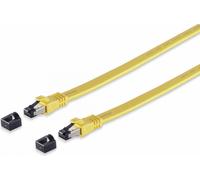 Câble patch CAT.8.1, Flat, U/FTP, LSZH, jaune, 1,5 m