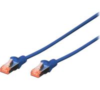 Câble patch DIGITUS Cat6 S/FTP 2xRJ45 0.25m bleu protection de levier polybag