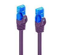 Câble Patch Ethernet Cat.5e U/UTP Transmission jusqu'à 1Gigabit, 2 connecteurs RJ45, câble PVC, CCA, AWG 26/7. Idéal pour la Transmission par Fibre Optique avec des Liaisons Gigabit/LAN, 0.5m, Mauve