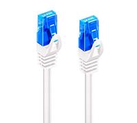 Câble Patch Ethernet Cat.5e U/UTP Transmission jusqu'à 1Gigabit, 2 connecteurs RJ45, câble PVC, CCA, AWG 26/7. Idéal pour la Transmission par Fibre Optique avec des Liaisons Gigabit/LAN, 2m, Blanc