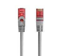 Câble Patch Ethernet Cat 6 U/UTP, Transmission jusqu'à 1Gigabit, AWG 26/7, 2 connecteurs RJ45. Idéal pour la Transmission par Fibre Optique avec des Liaisons Gigabit/LAN, 10m, Gris