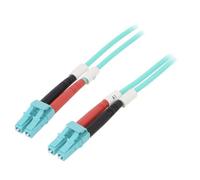 Câble patch fibre DK-2533-15/3 OM3 des deux côtés, LC/UPC 15m LSZH turquoise ...