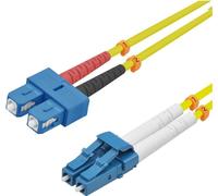 Câble patch fibre optique Helos 216669 9/125µm OS2 LC/SC Duplex jaune