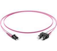 Câble patch fibre optique LC/SC OM4 50/125,1m, violet - Câble patch fibre optique LC-Duplex...
