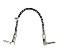 vhbw Câble patch pour guitare 30cm câble jack pour pédale d'effets - câble jack ave prise 6,35mm, coudé, tressé, argent/blanc