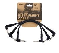 Câble Patch Guitare D'Addario 0.5 ft Right Angle, Pack 3