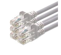 Câble patch réseau 1aTTack CAT5 UTP avec 2x connecteurs RJ45 blanc 5 pièces - 7,5 m