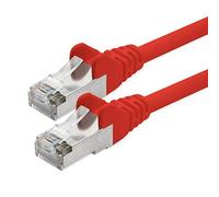 Câble patch réseau FTP blindé 1aTTack CAT 5e avec 2 fiches RJ45 0,5 m rouge