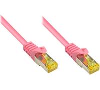 Câble patch RJ45 avec câble brut Cat. 7 et protection de nez d'encliquetage (RNS®), S/FTP, PiMF, 500MHz, magenta, 50m, Good Connections®
