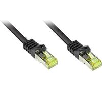 Câble patch RJ45 avec câble brut Cat. 7 et protection de nez d'encliquetage (RNS®), S/FTP, PiMF, 500MHz, noir, 50m, Good Connections®